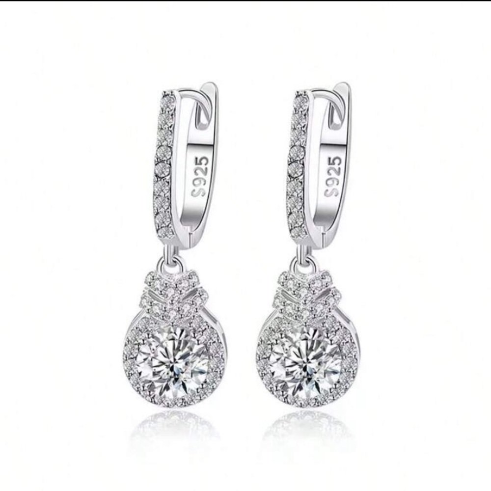 Elegant 925 sterling Silver Drop Earrings